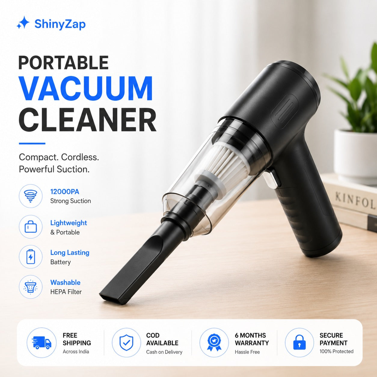 ShinyZap™ Portable Vacuum & Air Blower