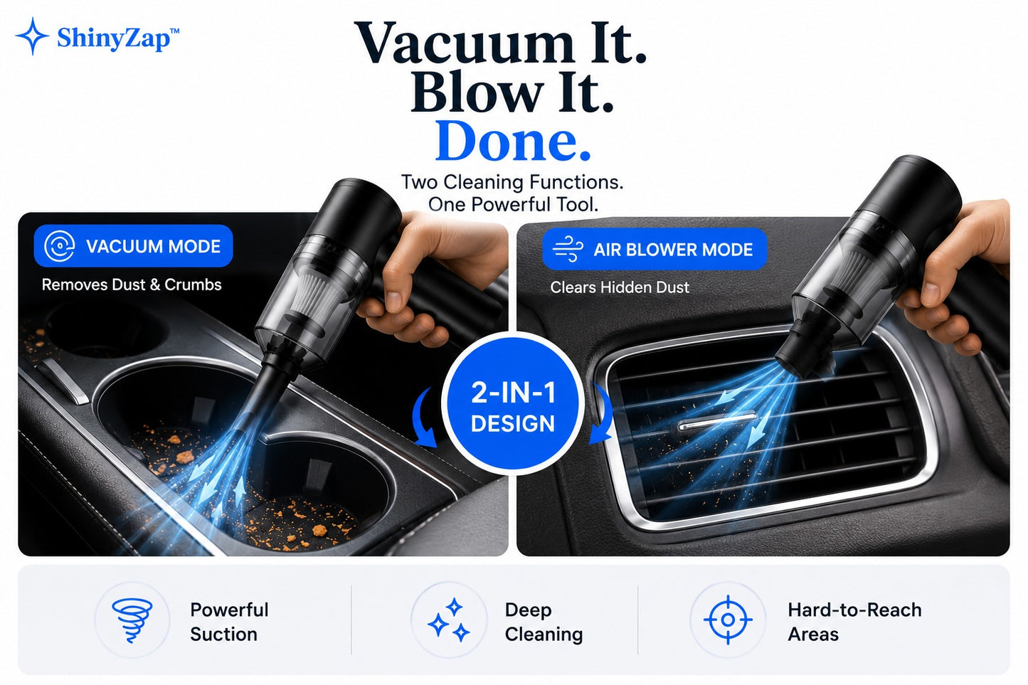 ShinyZap™ Portable Vacuum & Air Blower